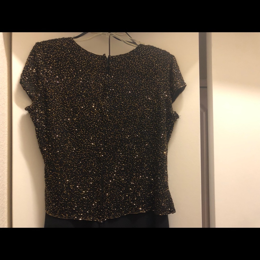 Evening sequence bronze and black dress